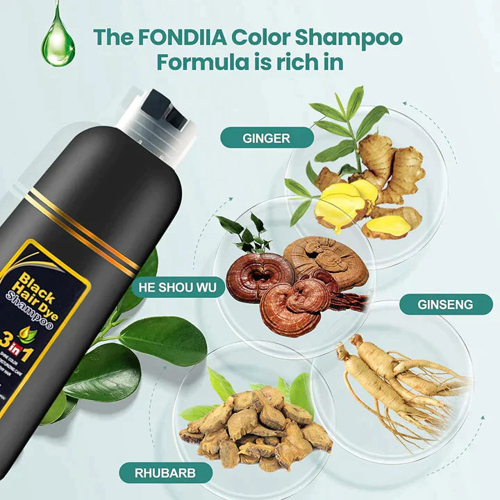 Instant Hair Dye Shampoo 3 in 1-100% Grey Coverage