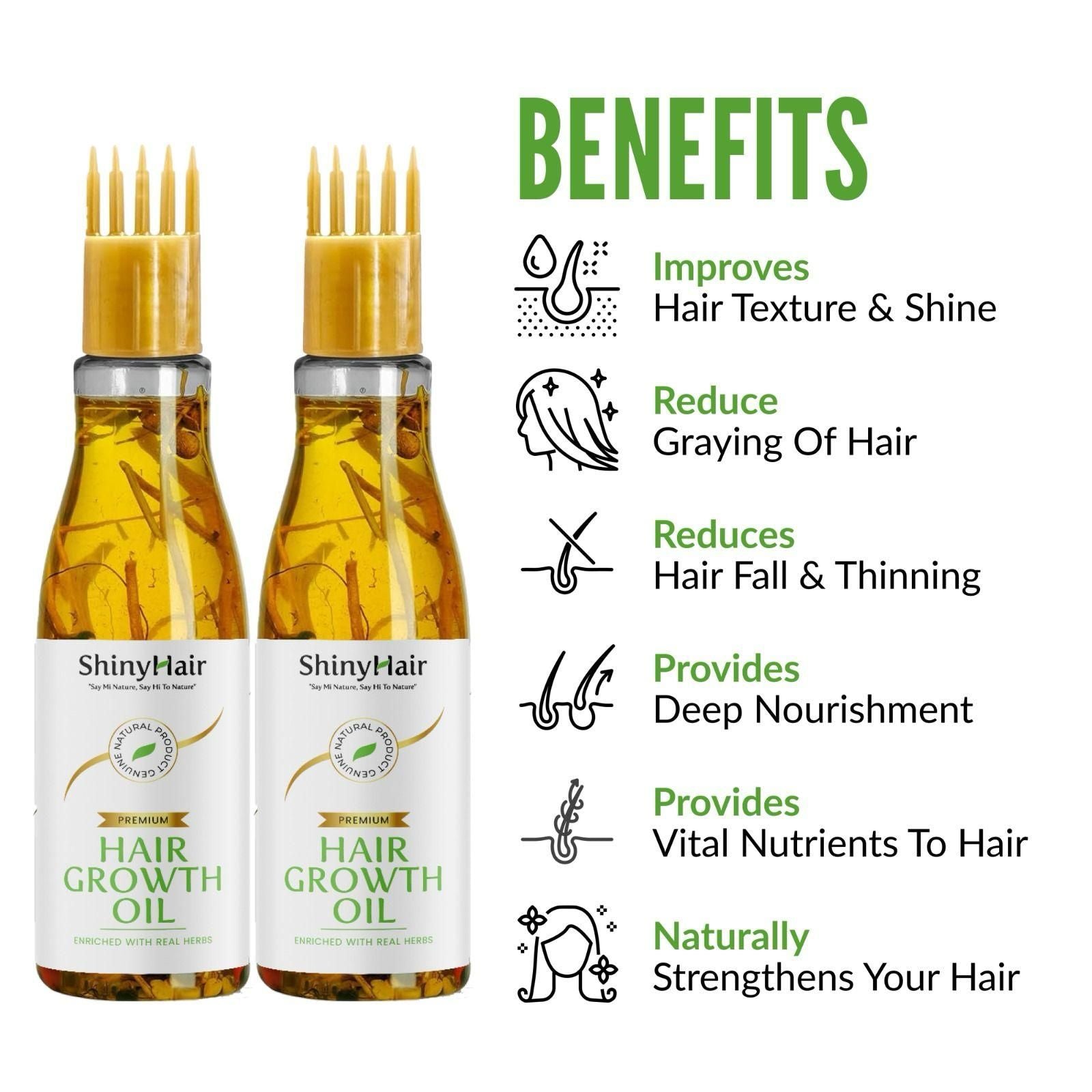 ShinyHair Growth Oil Enriched With Real Herbs 110ml (Pack of 2)