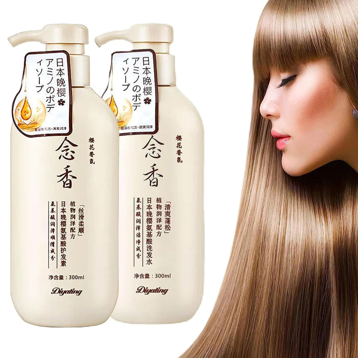 Shakoora Shampoo Japanese, Japan Evening Sakura Tree Shampoo, Thick and Smooth Hair (Pack of 2)
