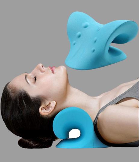 Expertomind Neck Relaxer Neck Relaxer, Cervical Pillow, Neck & Shoulder Support for Pain Relief Massager (Blue)